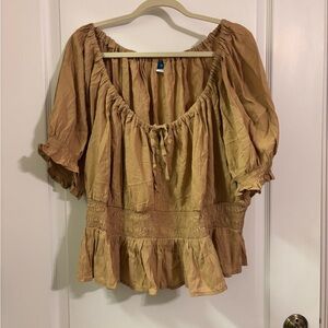 Old Navy Tan Cropped Blouse